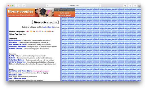 Literotica is the web’s most popular website for free erotic stories online, amassing over 600 million visits per year on average. The stories are mainly from amateur authors, covering all sorts of subjects such as: Anal Sex Stories The butt and nothing but; Fetish Stories Feet, panties, food, and other kinky things